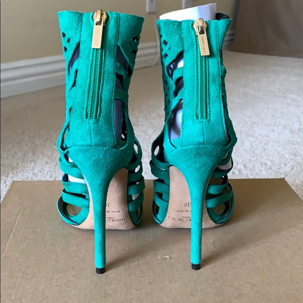 Jimmy Choo Imogen Green Cage Sandal - Picture 2 of 6